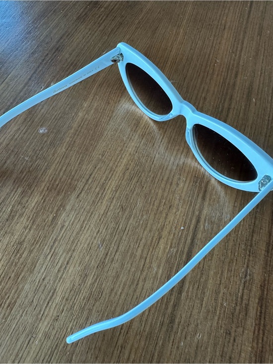 Illesteva White Pamela Cat Eye Sunglasses w/ brown gradient lens. Made in Italy. main image 7